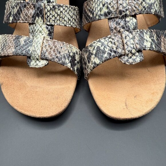 Vionic Glenda Wedge Orthaheel‎ Natural Snake Print Sandals Size 9 - Picture 4 of 9